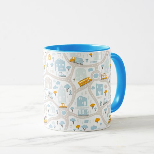 Cute Pastel Band Map Pattern Mok (Voorkant rechts)