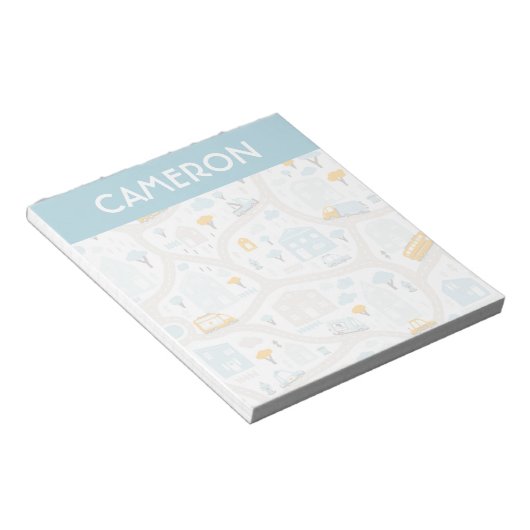 Cute Pastel Band Map Pattern Notitieblok (Schuin)