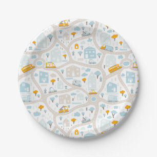Cute Pastel Band Map Pattern Papieren Bordje