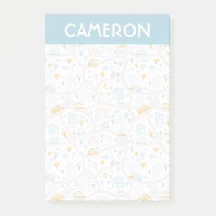 Cute Pastel Band Map Pattern Post-it® Notes
