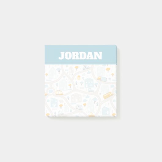 Cute Pastel Band Map Pattern Post-it® Notes (Voorkant)