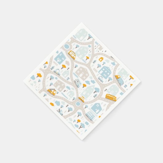 Cute Pastel Band Map Pattern Servet (Hoek)