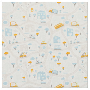 Cute Pastel Band Map Pattern Stof