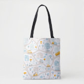Cute Pastel Band Map Pattern Tote Bag (Voorkant)