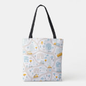 Cute Pastel Band Map Pattern Tote Bag (Achterkant)