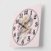 Cute Pastel Bird House Vierkante Klok (Hoek)