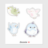 Cute Pastel Birds Vinyl Stickers (Vel)