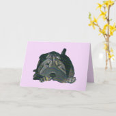 Cute Pastel Black Chinese Shar-Pei-Wenskaart Kaart (Gele Bloem)