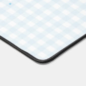 Cute Pastel Blauwe Gingham Patroon Bureaumat (Hoek)