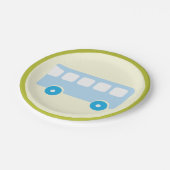 Cute Pastel Blauwe Schoolbus Icoon Papieren Bordje (Gekanteld)