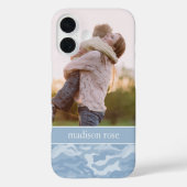 Cute Pastel Blue Camo Persoonlijke foto Case-Mate iPhone Case (Achterkant)