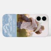 Cute Pastel Blue Camo Persoonlijke foto Case-Mate iPhone Case (Achterkant (horizontaal))