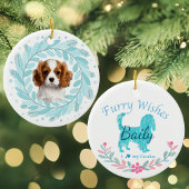 Cute Pastel Blue Cavalier | Custom Christmas Keramisch Ornament