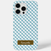 Cute Pastel Blue Gingham Pattern Case-Mate iPhone Case (Achterkant)