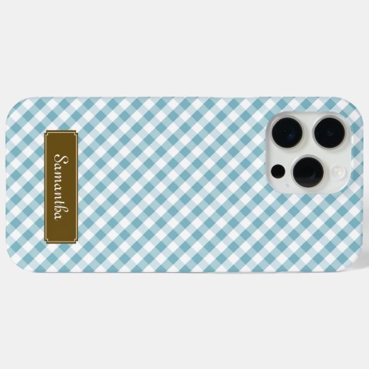 Cute Pastel Blue Gingham Pattern Case-Mate iPhone Case (Achterkant (horizontaal))