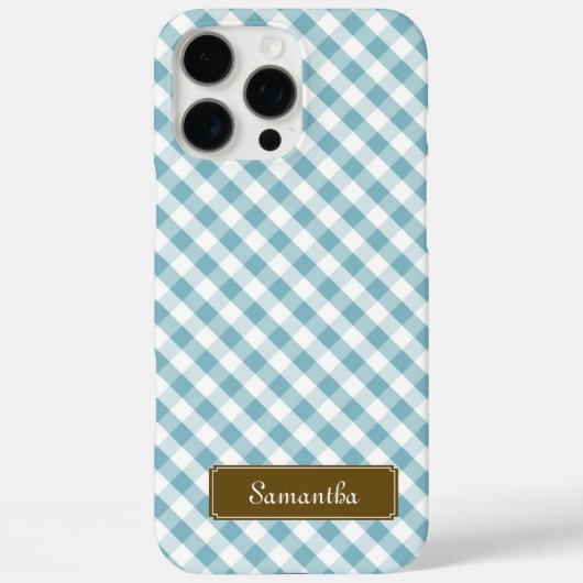 Cute Pastel Blue Gingham Pattern Case-Mate iPhone Case (Achterkant)
