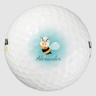 Cute Pastel Blue Green Sweet Bumble Bee Cartoon Golfballen