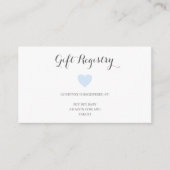 Cute Pastel Blue Heart Boy Gift Registry Informatiekaartje (Voorkant)