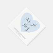 Cute Pastel Blue Heart, een Baby shower jongen Servet (Hoek)