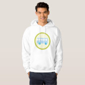 Cute Pastel Blue School Bus Icon Hoodie (Voorkant volledig)