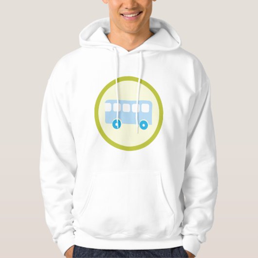 Cute Pastel Blue School Bus Icon Hoodie (Voorkant)