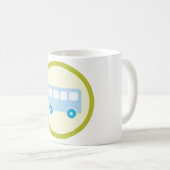 Cute Pastel Blue School Bus Icon Koffiemok (Voorkant rechts)