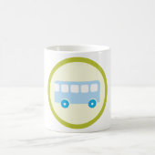 Cute Pastel Blue School Bus Icon Koffiemok (Center)