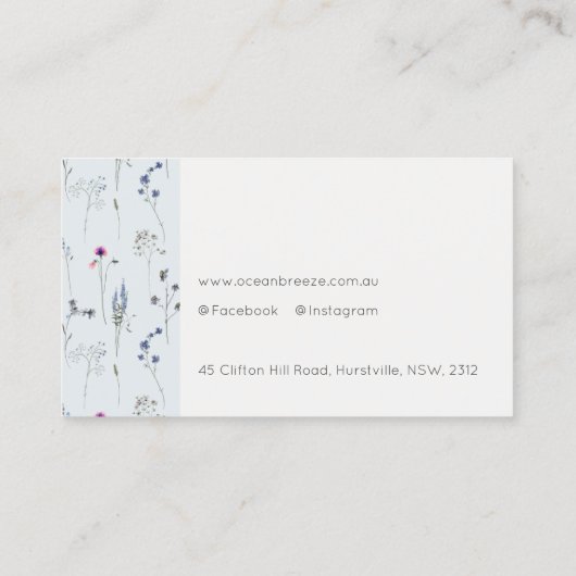 Cute Pastel Blue Willem Photo Crest Monogram Visitekaartje (Achterkant)