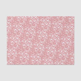 Cute Pastel Blush Pink Red Hearts Patroon Tissuepapier