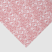 Cute Pastel Blush Pink Red Hearts Patroon Tissuepapier (Detail)