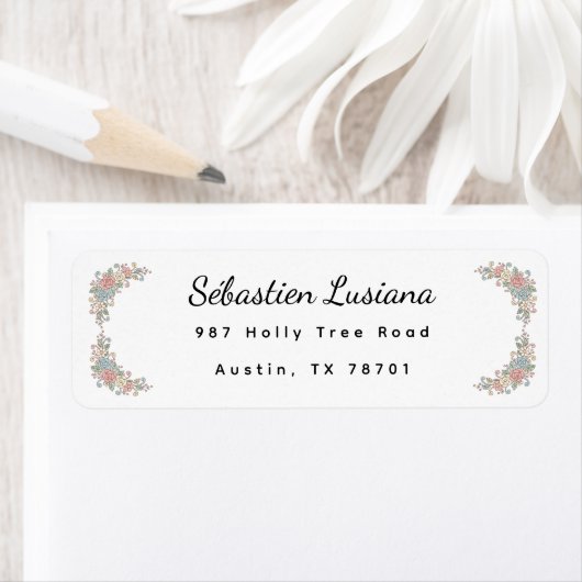 Cute Pastel Boho Rainbow Baby Shower Address Etiket (Insitu)