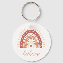 Cute Pastel Boho Terracotta Rainbow Sleutelhanger