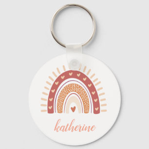Cute Pastel Boho Terracotta Rainbow Sleutelhanger