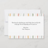 Cute Pastel Brush Strokes Stripes Baby shower Bedankkaart (Achterkant)