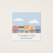 Cute Pastel Buildings Modern Order Insert Card Vierkante Visitekaartjes (Voorkant)
