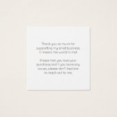 Cute Pastel Buildings Modern Order Insert Card Vierkante Visitekaartjes (Achterkant)