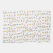 Cute Pastel Bunny Easter Eggs and Chicks  Theedoek (Horizontaal)