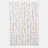 Cute Pastel Bunny Easter Eggs and Chicks  Theedoek (Verticaal)