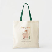Cute Pastel Cactus Boho Llama Baby shower Tote Bag (Voorkant)
