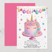 Cute Pastel Cake Smash Feest Uitnodiging voor Meis (Voorkant / Achterkant)