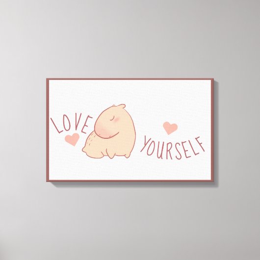 Cute pastel capybara canvas afdruk (Voorkant)