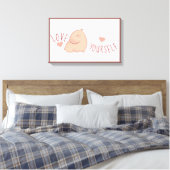 Cute pastel capybara canvas afdruk (Insitu (Slaapkamer))