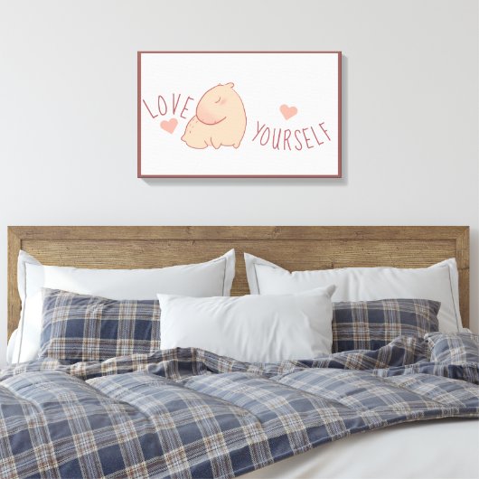 Cute pastel capybara canvas afdruk (Insitu (Slaapkamer))