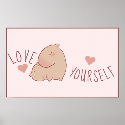 Cute pastel capybara poster (Voorkant)