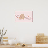 Cute pastel capybara poster (Keuken)
