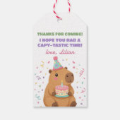 Cute Pastel Capybara Verjaardag Bedankt Favor Cadeaulabel (Achterkant)