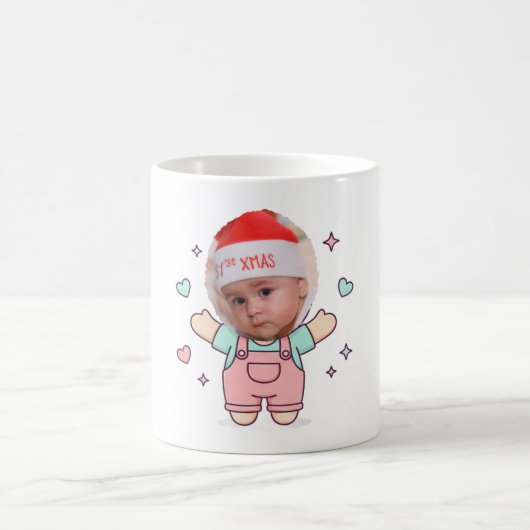 Cute Pastel Cartoon Character Mug Wrap with Blank  Koffiemok (Center)