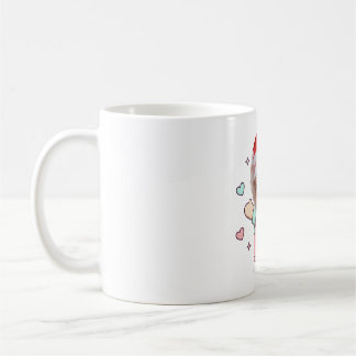 Cute Pastel Cartoon Character Mug Wrap with Blank Koffiemok