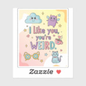 Cute Pastel Cat Monster Kawaii Art Sticker (Vel)