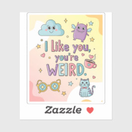 Cute Pastel Cat Monster Kawaii Art Sticker